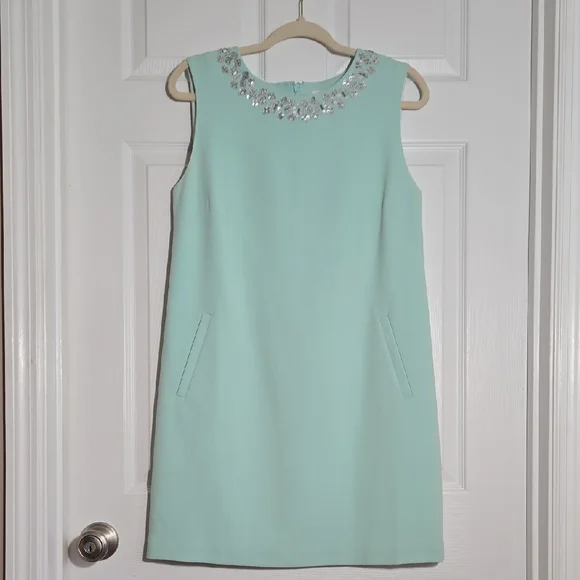 Vineyard Vines Mint Green Embellished Mini Dress Size 4 - Picture 1 of 7